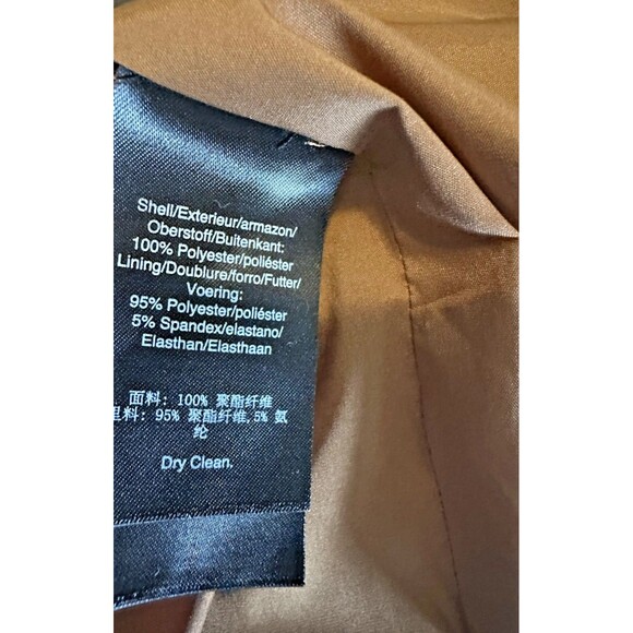 Donna Karan New York Women's Textured Metallic One-Button Blazer Bronze Brown 0 - Picture 8 of 13